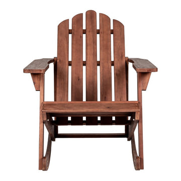 Kiawah Outdoor Patio Classic Acacia Wood Adirondack Rocking Chair - JONATHAN Y